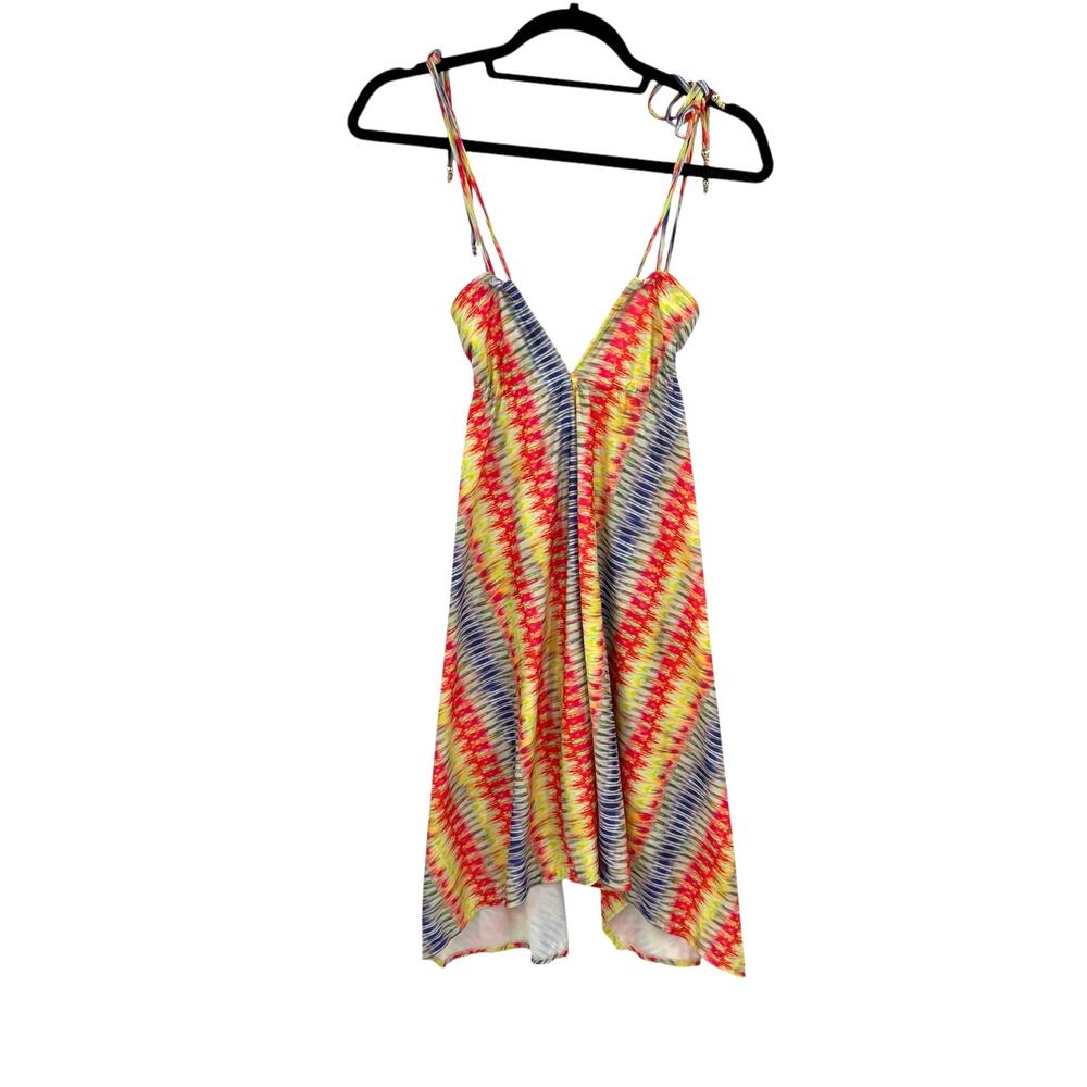 PilyQ Girls Rion Dress Swimsuit Cover-Up‎ Colorful Stripe Tie Dye Size Small